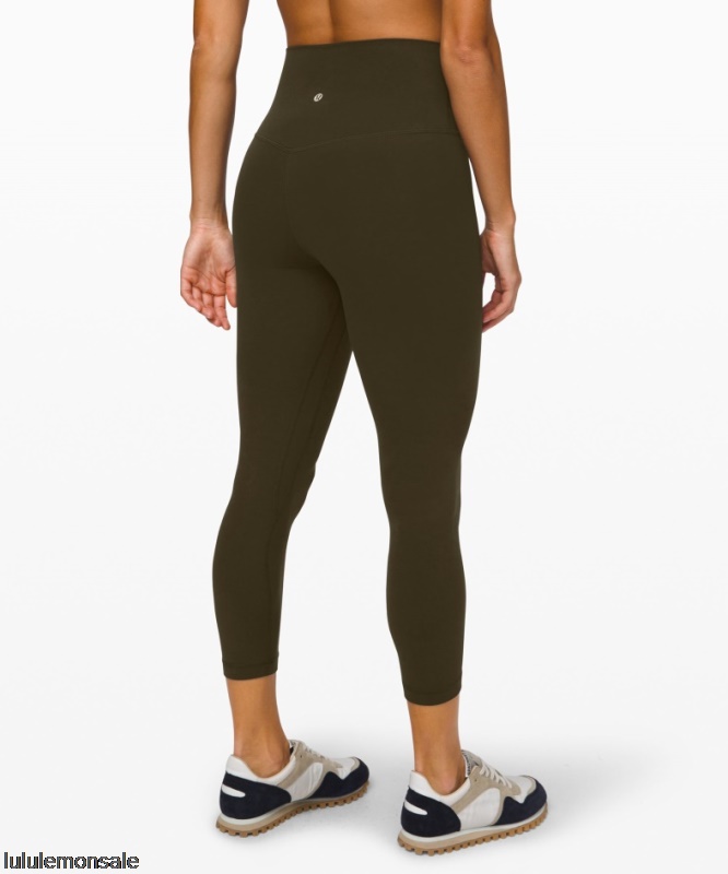 Lululemon Damen DELULU210 | Ausrichten High-rise Crop 23 Dark Olive